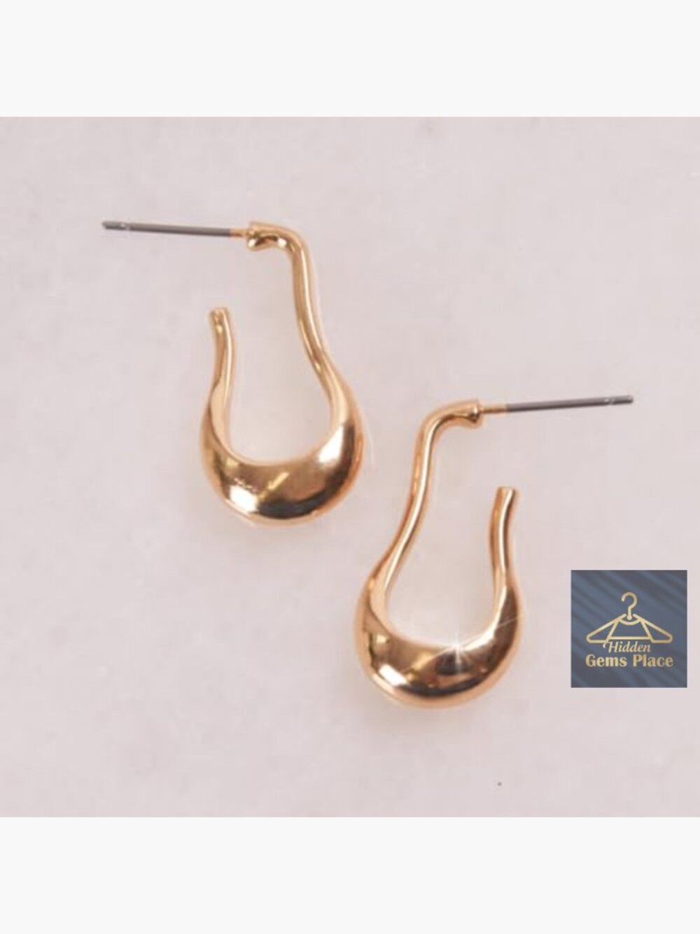 Gold Plated Silver Dangle Tassel Chain Stud Earrings Hypoallergenic View 3